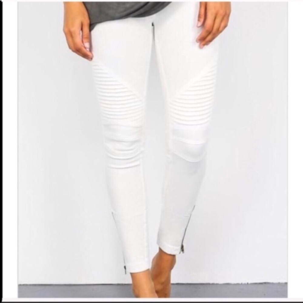 Moto Leggings—White - Picture 3 of 3